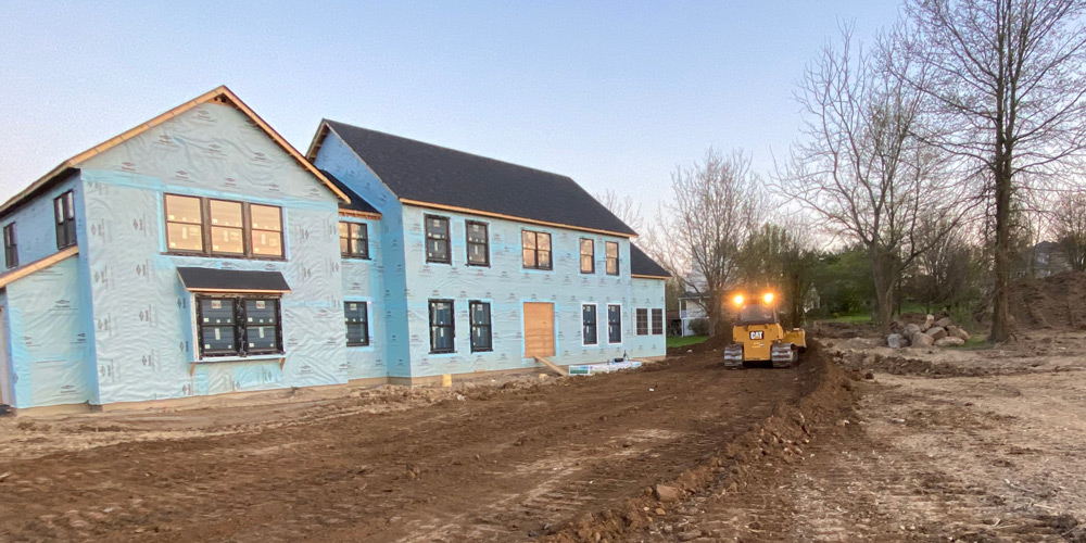 New Home Construction Bulldozer Grade